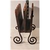 Image 2 : Vintage wood & wrought iron letter/ paper holder.