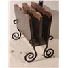 Image 6 : Vintage wood & wrought iron letter/ paper holder.