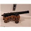 Image 5 : Vintage replica ,wood/ cast iron cannon. Vintage cannon ball.