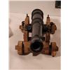 Image 8 : Vintage replica ,wood/ cast iron cannon. Vintage cannon ball.