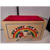 Image 11 : My First Toy box. Wood, velvet lid. Toys, some vintage.