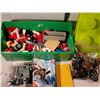 Image 2 : Green Lego brick filled with Lego from various kits.