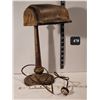 Image 1 : Vintage metal banker`s desk lamp.