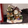 Image 4 : Christmas ceramic tree, Heirloom Rudolph ornament & holiday village clock.
