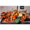 Image 1 : Basket of assorted Autumn & thanksgiving holiday decorating supplies.