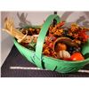 Image 5 : Basket of assorted Autumn & thanksgiving holiday decorating supplies.
