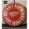 Image 1 : Metal Detroit Red Wings bottle cap wall hanging.