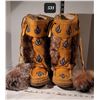Image 1 : Men's vintage, beaded leather, fur (possibly beaver) mukluks.
