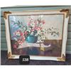 Image 1 : 1940's  E. Ottema signed “Dogwood blossom Time” print in ornate frame. 35X29