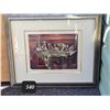 Image 1 : Vintage Dogs playing poker “Poker Sympathy” framed & matted print. By CM Coolidge 