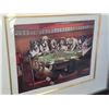 Image 2 : Vintage Dogs playing poker “Poker Sympathy” framed & matted print. By CM Coolidge 