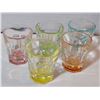 Image 3 : Mid century colored shot glasses. Glass skull mug, stir sticks, shot glasses.