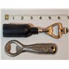 Image 3 : Mid Century, lion handle, beer stein. Molson & Leather wrapped Scotch Whiskey bottle openers.