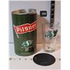 Image 1 : Pilsner  Can bank, Roughrider glass & coaster.
