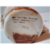 Image 7 : Whale 1793 Engraved, Scrimshaw antique reproduction ox bone & wood bone box. Red clay handmade mug. 