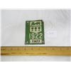 Image 1 : 602. 1922 Saskatchewan License Plate Tag