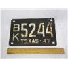 Image 1 : 605. 1947 Texas License Plate