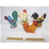 Image 1 : 649. Lot of 4 Vintage Large Chicken Ornaments