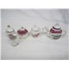 Image 1 : 653. Lot of 4 Antique Condiment Jars and Tea Pot