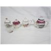 Image 2 : 653. Lot of 4 Antique Condiment Jars and Tea Pot
