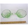 Image 2 : 658. Antique Green Uranium Depression Glass Glows Under UV Light Cream and Sugar