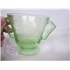 Image 3 : 658. Antique Green Uranium Depression Glass Glows Under UV Light Cream and Sugar