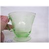 Image 4 : 658. Antique Green Uranium Depression Glass Glows Under UV Light Cream and Sugar