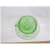 Image 2 : 659. Antique Green Cup and Saucer Uranium Glass Depression Glass Glows Under UV Light