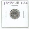 Image 1 : 1890H Canadian Victorian Silver 5 Cents. Heaton Mint. F-12.