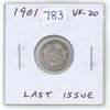Image 1 : 1901 Canadian Victorian Silver 5 Cents. The last issue for Victoria. VF-20.