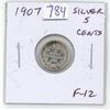 Image 1 : 1907 Canadian Silver 5 Cents. Edward VII. F-12.