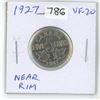 Image 1 : 1927 Canadian Nickel 5 Cents. The S is Near the Rim. VF-20.