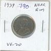 Image 1 : 1934 Canadian Nickel 5 Cents. The S is Near the Rim. VF-20.