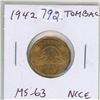 Image 1 : 1942 Tombac 5 Cents. The first Tombac. MS-63. Nice.