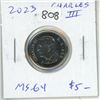 Image 1 : 2023 King Charles III Canadian 5 Cents. First year of issue for the new king. MS-64. Nice.