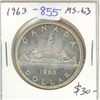 Image 1 : 1963 Canadian Silver Dollar. MS-63. Nice.