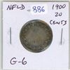 Image 1 : Newfoundland. 1900 Silver 20 Cents. G-6.