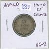 Image 1 : Newfoundland.  1917c Silver 25 Cents. The first of two 25 Cents, and the only one issued during Worl