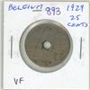Image 1 : Belgium 1929 25 Cents. First year of the Great Depression. VF.