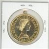 Image 2 : Great Britain. Aluminum plated copy of a 1962 Penny. With loop for suspension.
