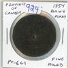 Image 1 : Province of Canada 1854 Penny Bank of Upper Canada pre-Confederation Token. Plain 4. PC-6C1. Fine. H
