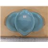 Image 1 : Fireking blue divided serving dish