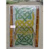 Image 3 : Super leaded glass window, Celtic knot design - 24.5"x36"