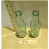 Image 2 : 2 Small Light Green- Embossed Coca-Cola Bottles