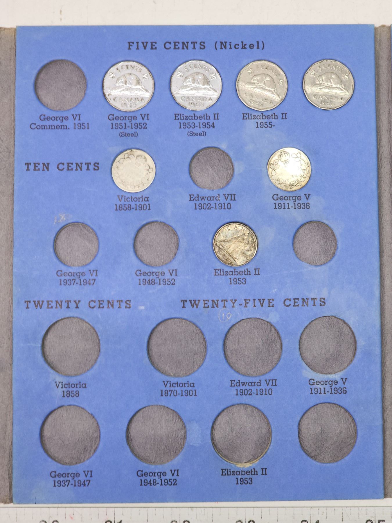 Canadian Coin Collection Sheets Canada coin, type collection - in blue Whitman folder - assorted