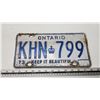 Image 1 : 1973 Ontario license plate - KHN-799