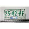 Image 1 : British Colombia license plate - 25-42-HF