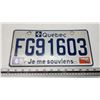 Image 1 : Quebec license plate - FG91603