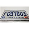 Image 2 : Quebec license plate - FG91603