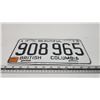 Image 2 : 1973 British Colombia license plate - 908-965